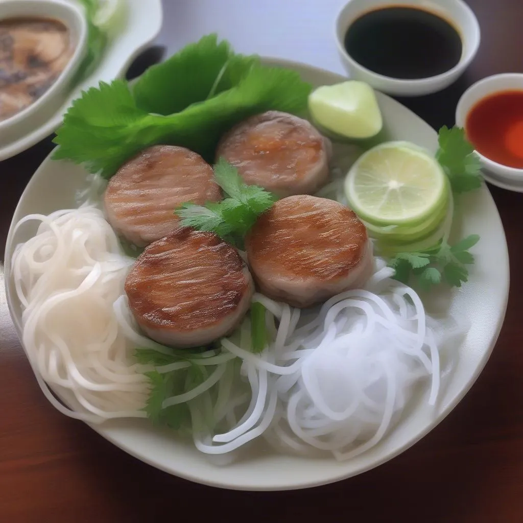 grilled-pork-patties-with-vermicelli-noodles