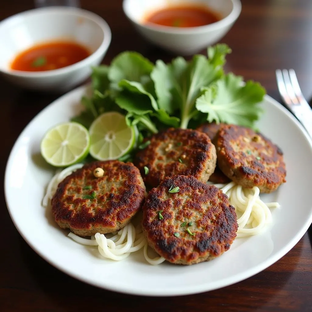 Bun Cha with Beef Patties in Hanoi