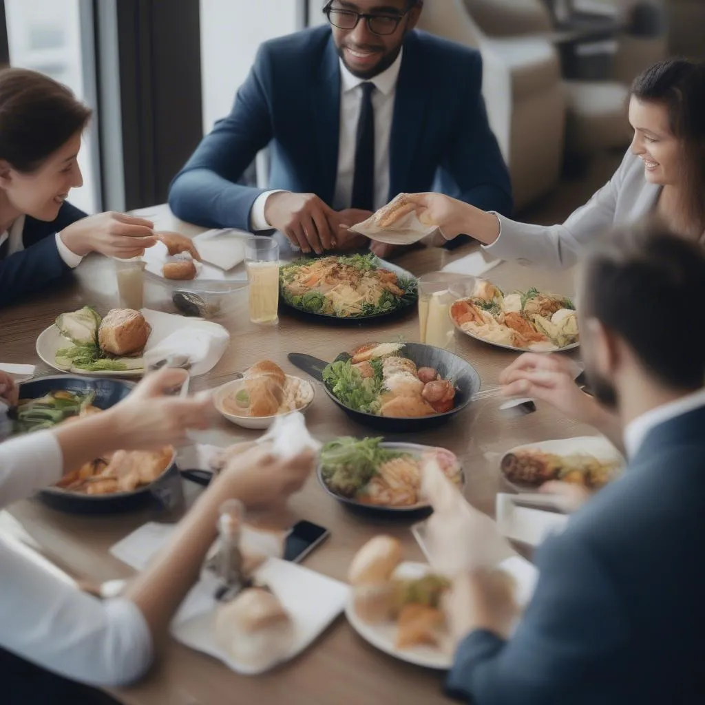 Business Team Lunch Meeting