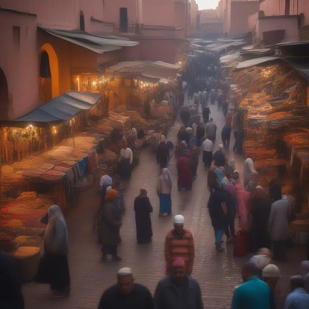 Bustling Marrakech Market