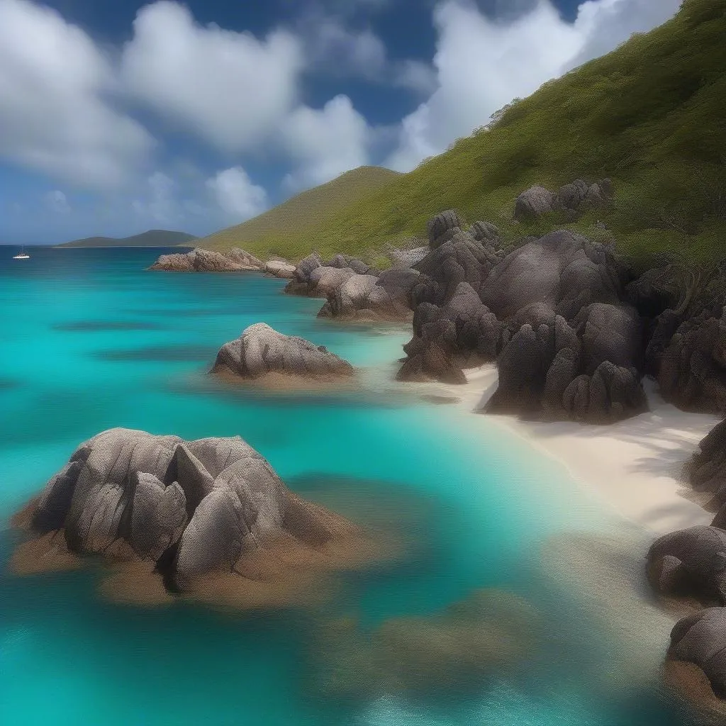 A view of a breathtaking island landscape in the BVI