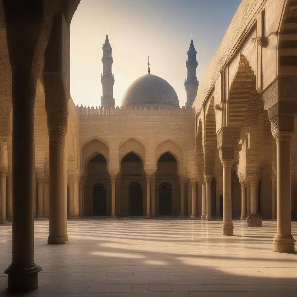 Peaceful Courtyard of Al-Azhar Mosque