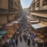 Crowded Khan El Khalili Bazaar in Cairo