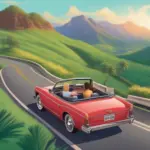 Couple enjoying scenic California road trip