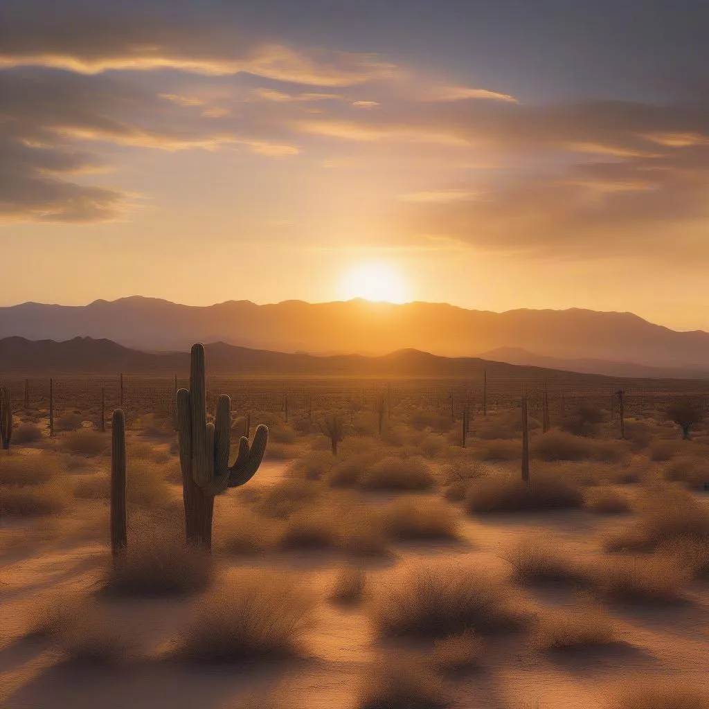 Sunset Over California Desert