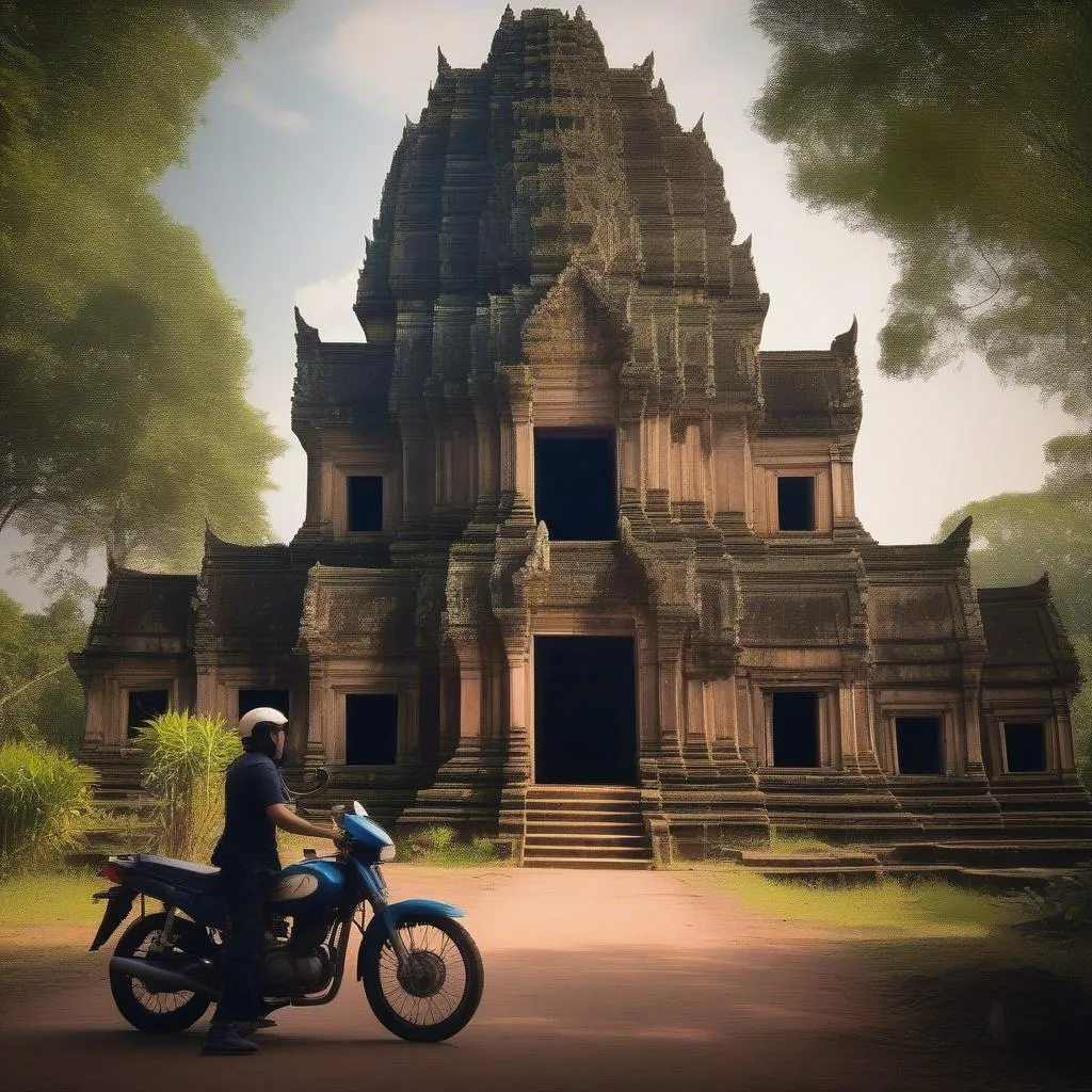 Cambodian Temple Motorcycle