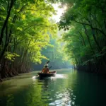 Boat trip through Can Gio Mangrove Forest