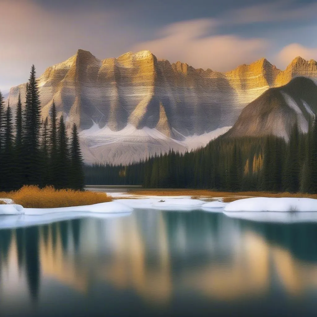 Larch Trees in Canadian Rockies