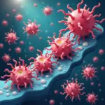 Cancer cell growth illustration