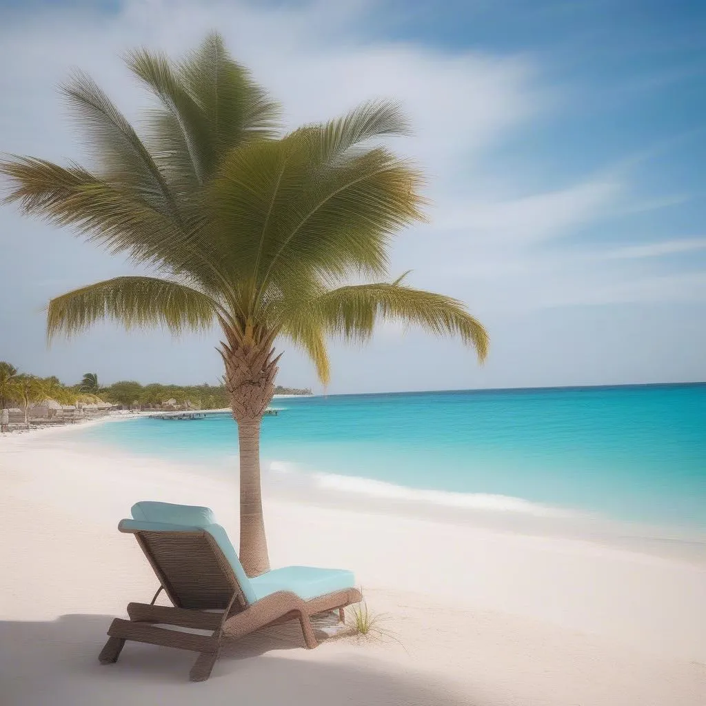 Relaxing on a Cancun Beach