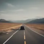 Car driving on an endless road