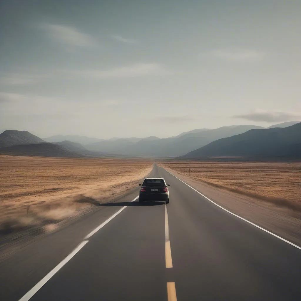 A Car is Traveling Along the Stretch of Road: A Journey Through the Open Road