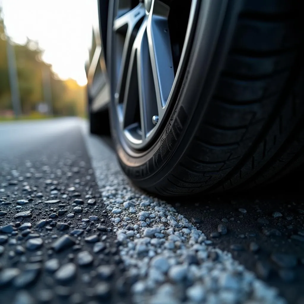 Car Tires on Road