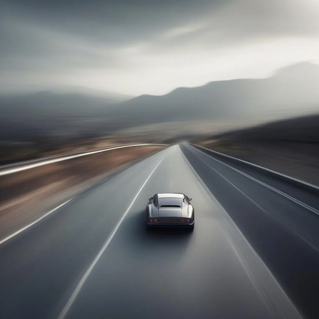 Speeding Car on Highway