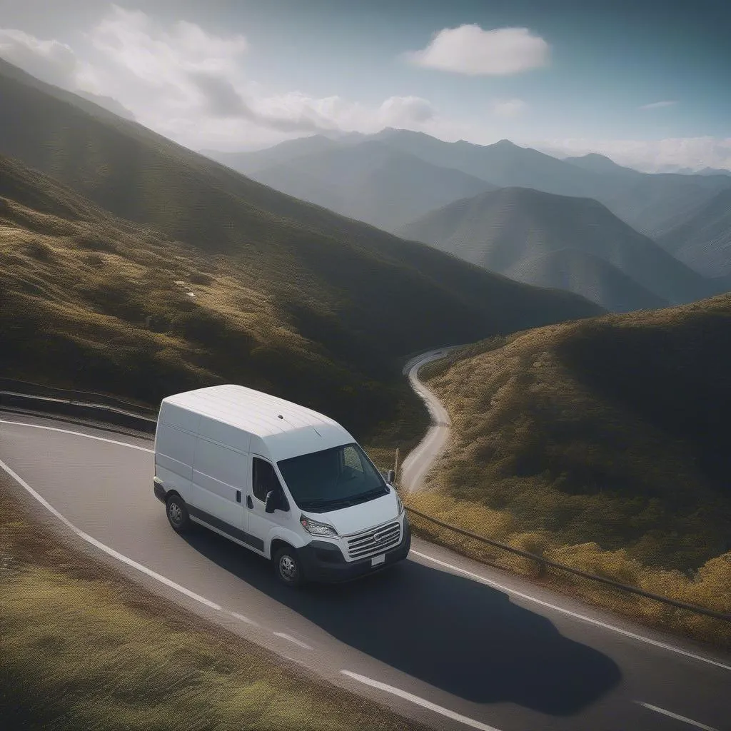 Cargo Van on Scenic Mountain Road