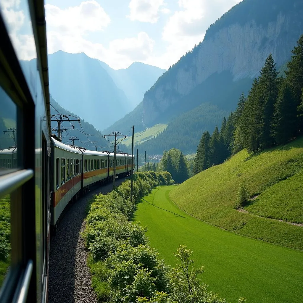 Scenic Train Journey through the Carpathian Mountains