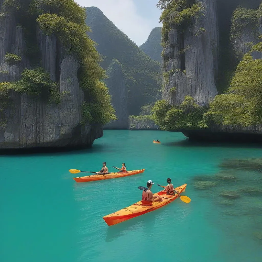 Kayaking in Lan Ha Bay, Cat Ba Island