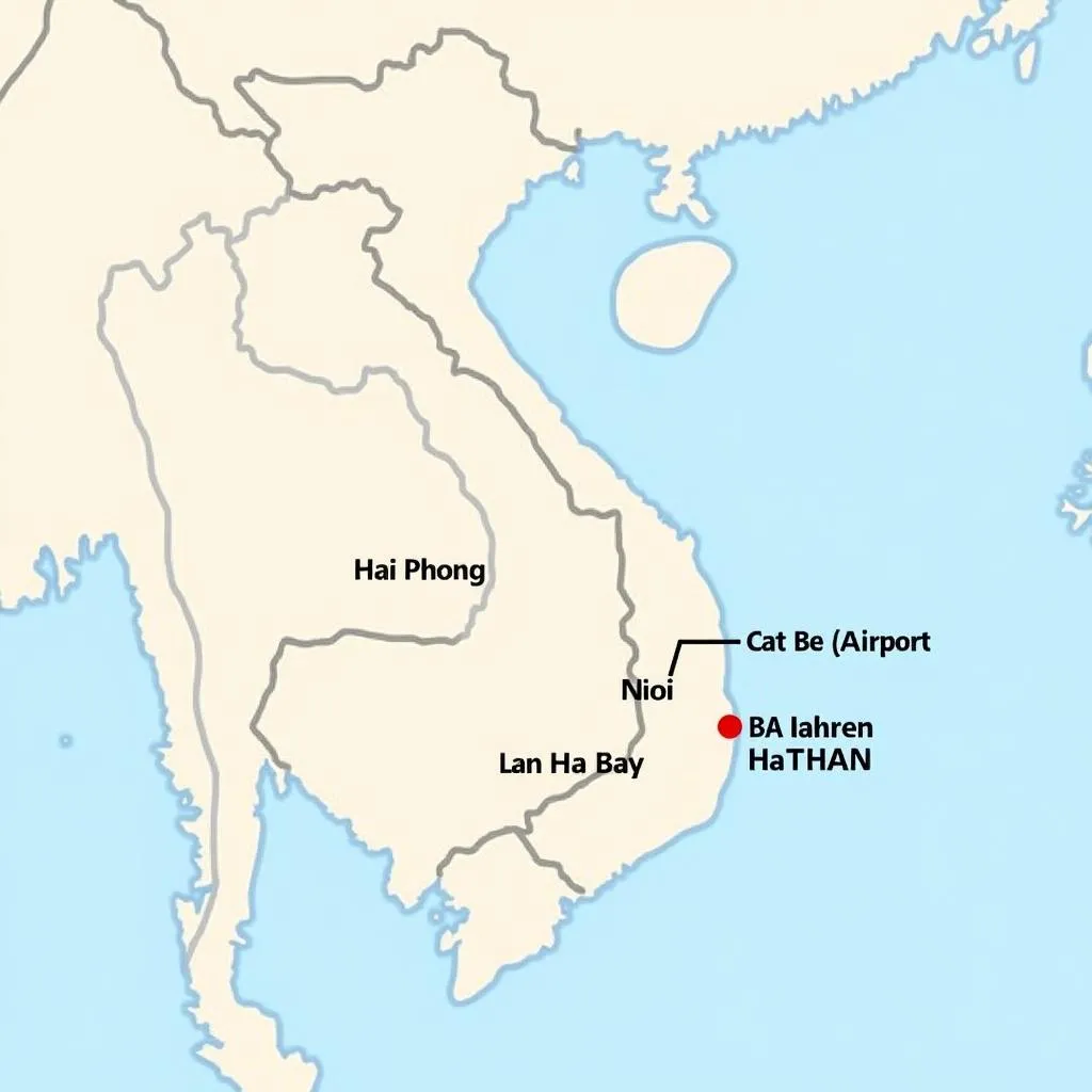 Location of Cat Bi Airport in Vietnam