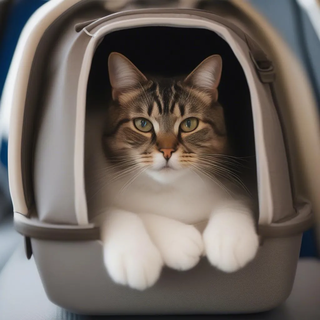 cat in airplane carrier