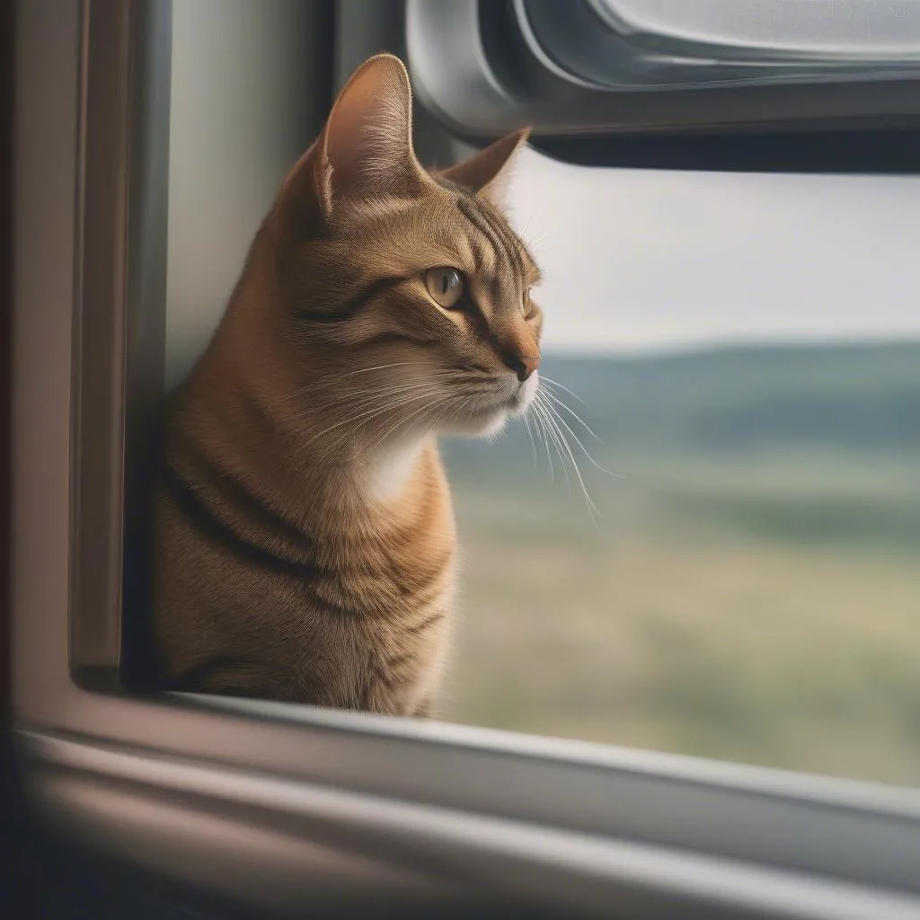 Cat looking out of window