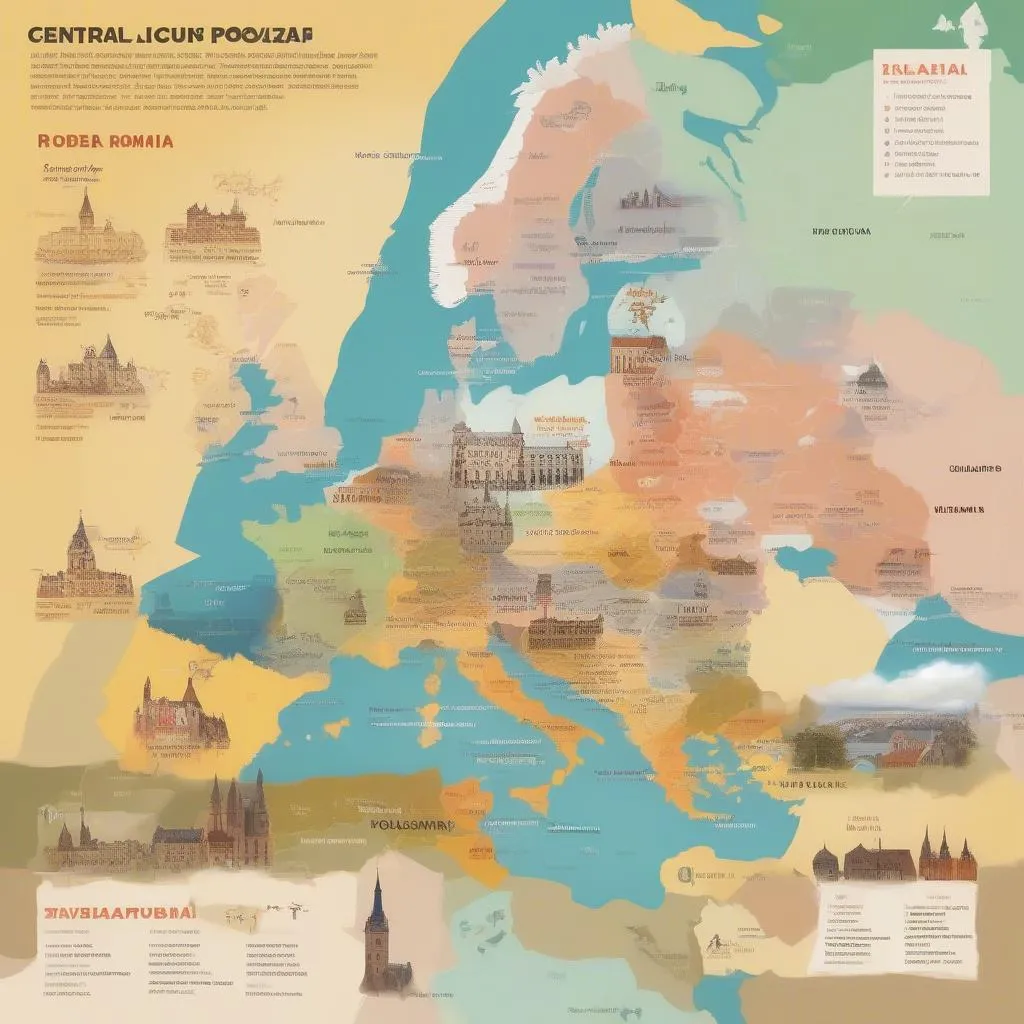 Central Europe Map with Alternative Destinations