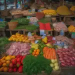 Fresh Produce in a Central Vietnam Food Market