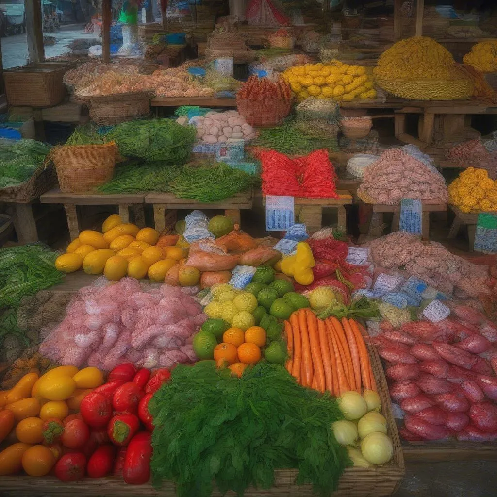 Fresh Produce in a Central Vietnam Food Market