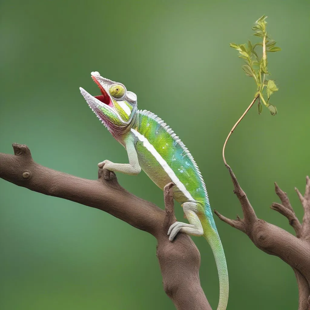 Chameleon Catching Insect