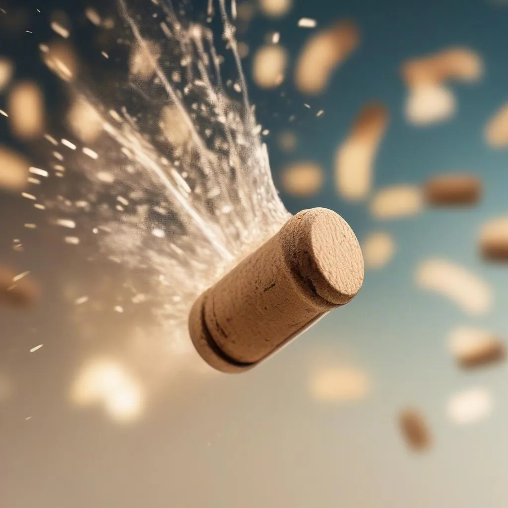 A Champagne Cork’s Journey:  Uncorking the Physics of a 27 mph Flight