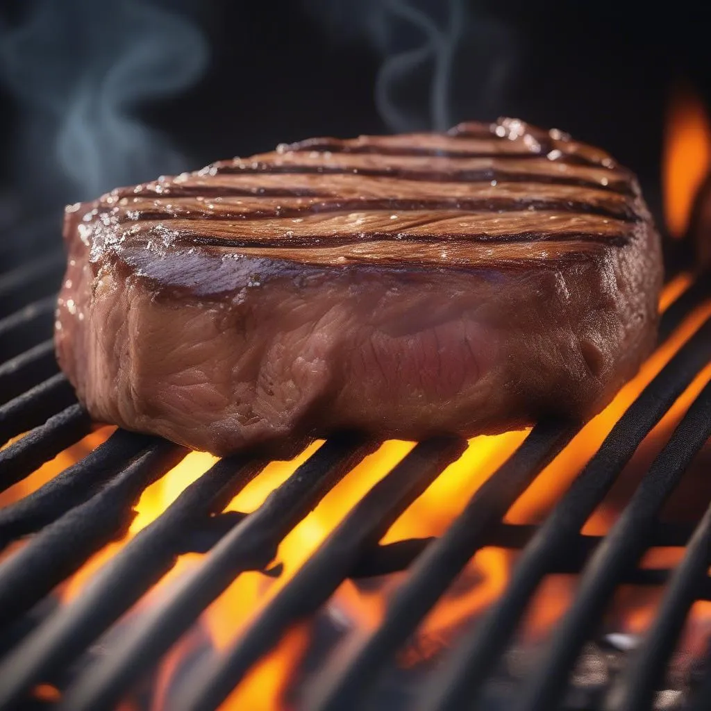 charcoal grill steak