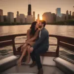 Couple Enjoying a Scenic Chicago River Cruise