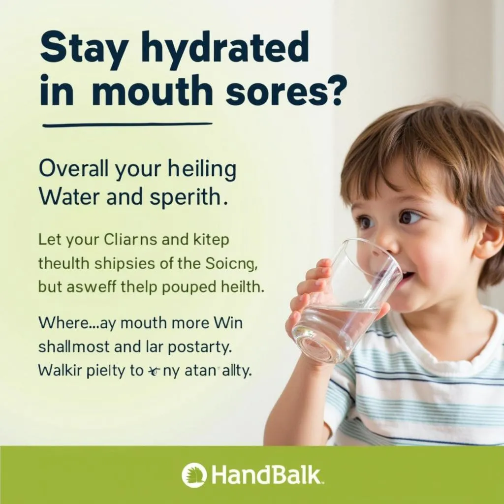 Child Drinking Water with Mouth Sores