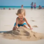 Child playing on a beach