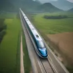 Modern high-speed train in China