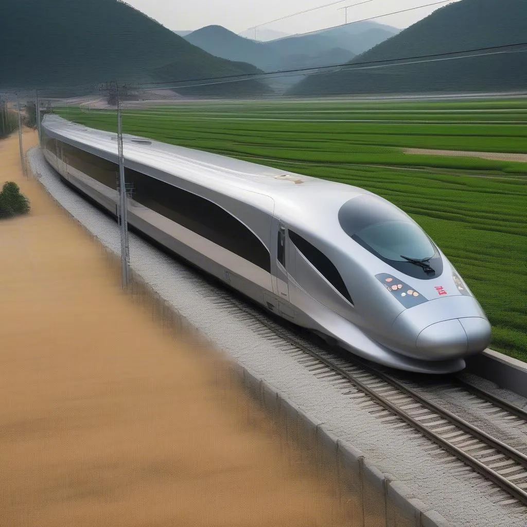 Modern high-speed train in China