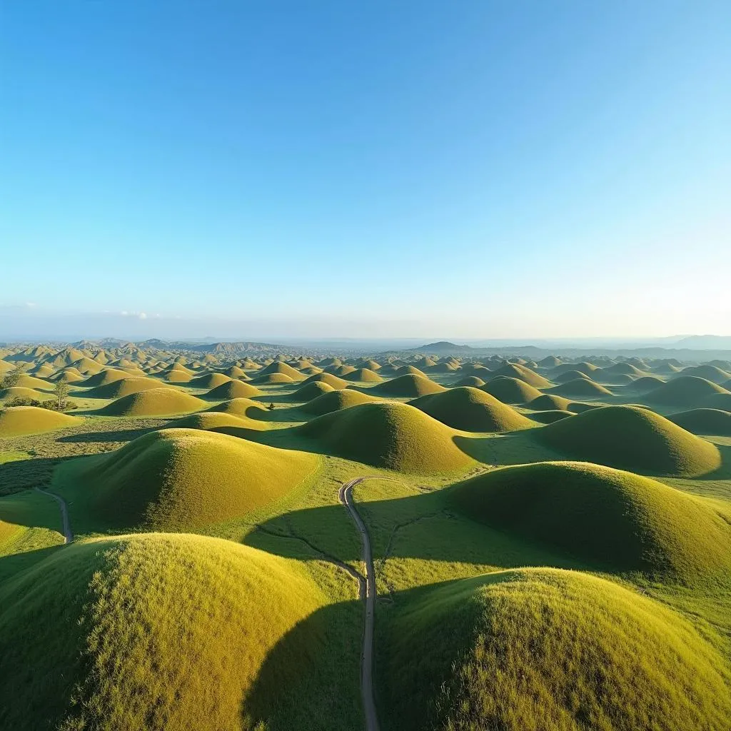 Panoramic view of the Chocolate Hills in Bohol