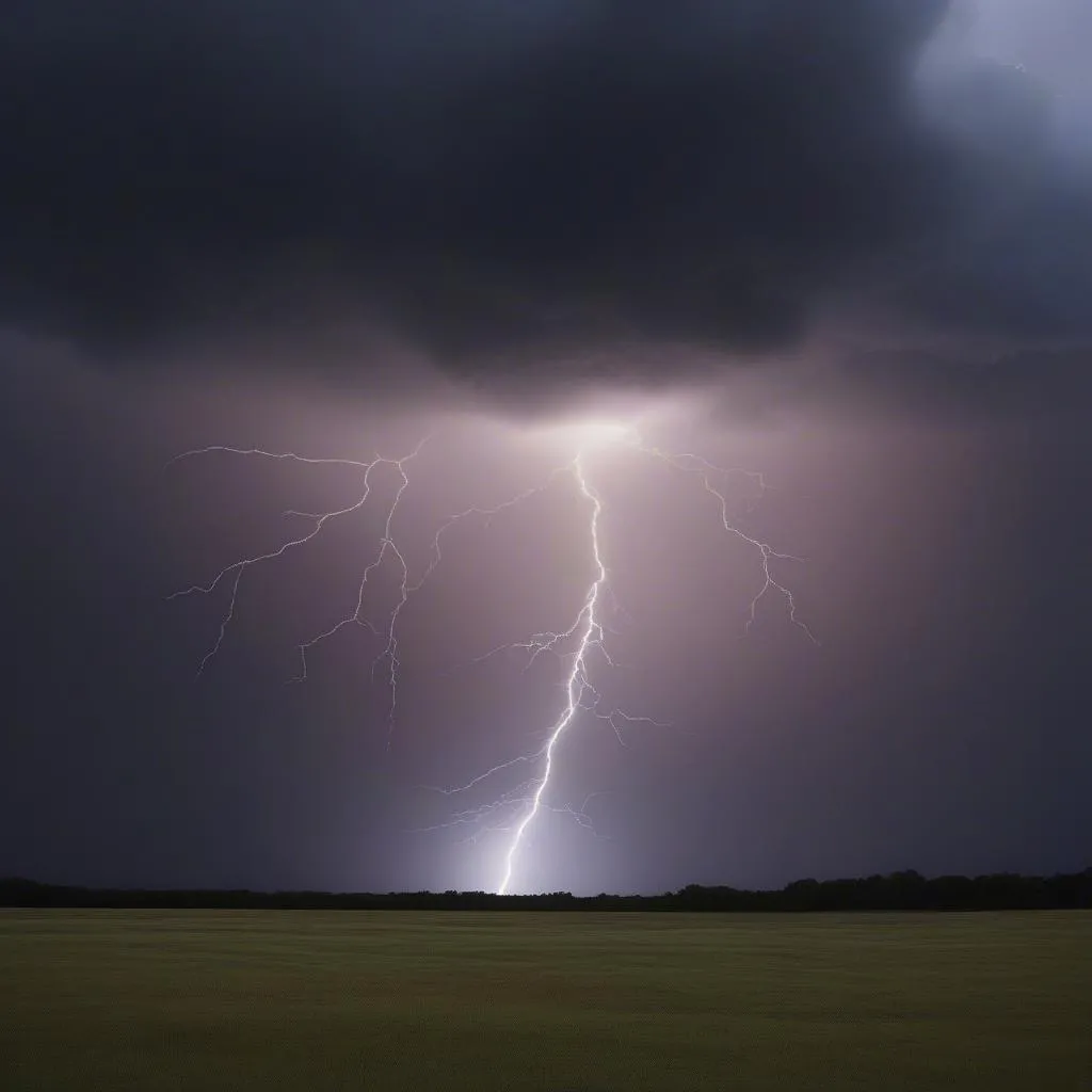 Cloud-to-ground lightning strike