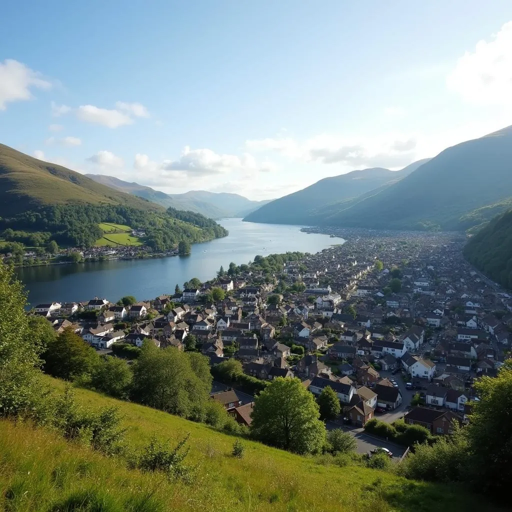 Scenic view of Cockermouth town in Lake District