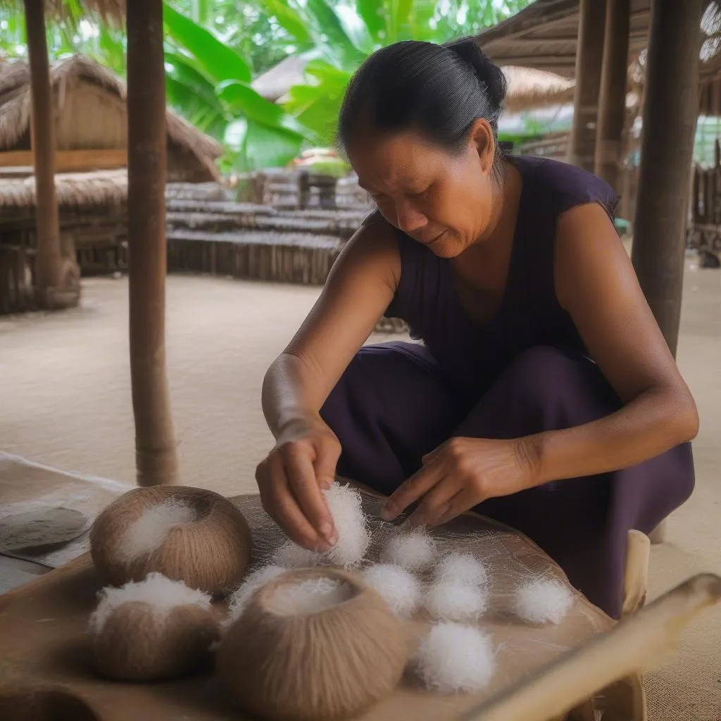 artisan making coconut candy