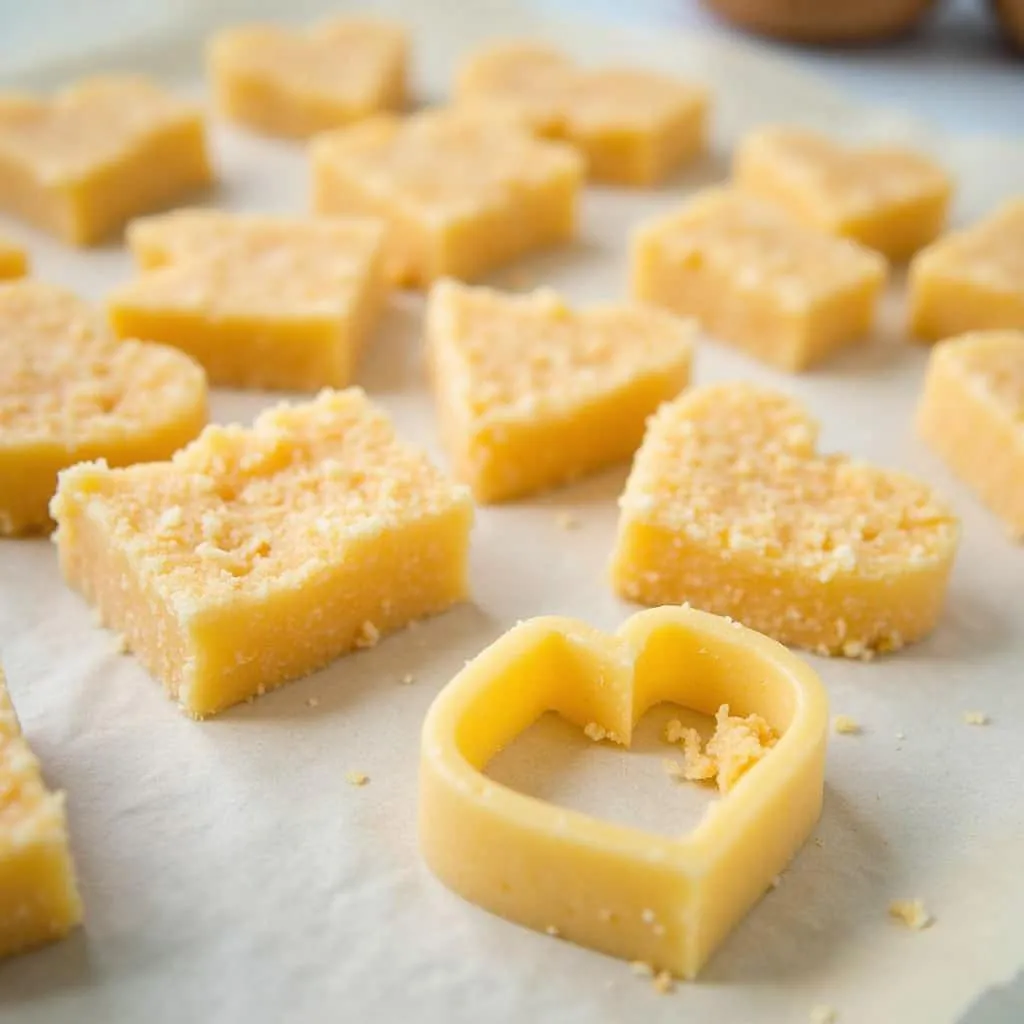 Freshly made coconut candy cooling on a tray