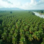 Coconut plantations in Ba Tri