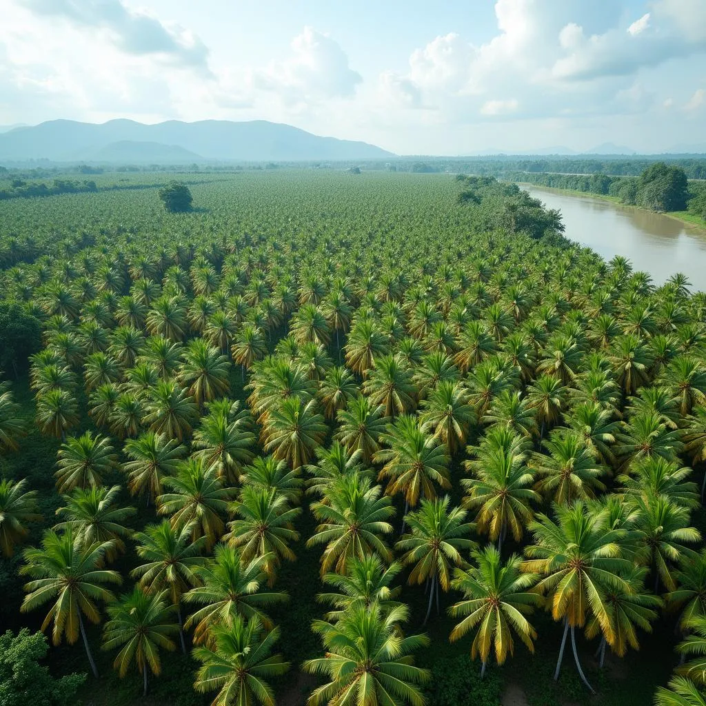 Coconut plantations in Ba Tri