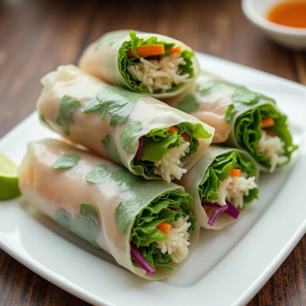 Delicious Coconut Shoot Spring Rolls