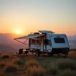 Coleman Travel Trailer parked off-grid in a scenic location