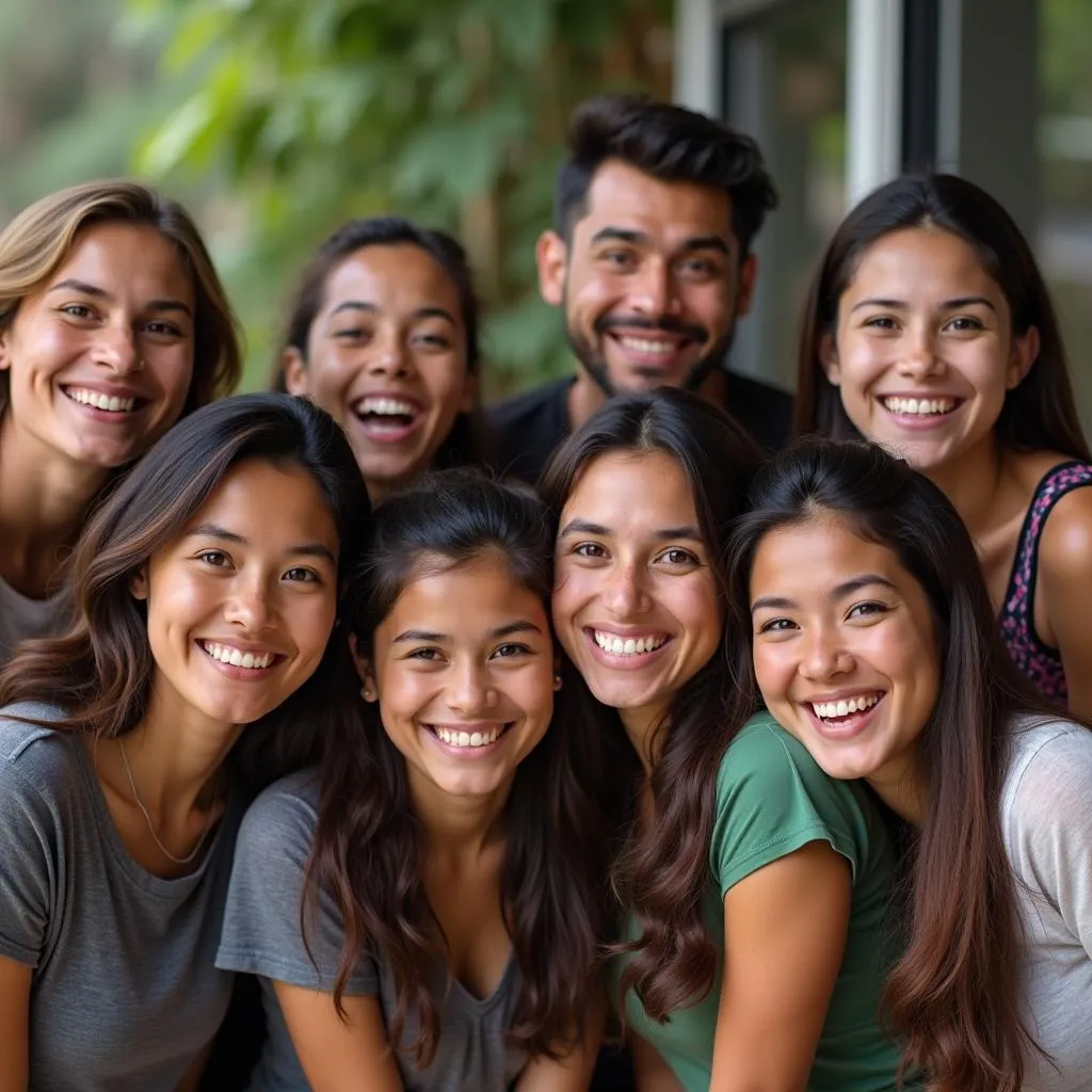 Group of smiling Colombian people