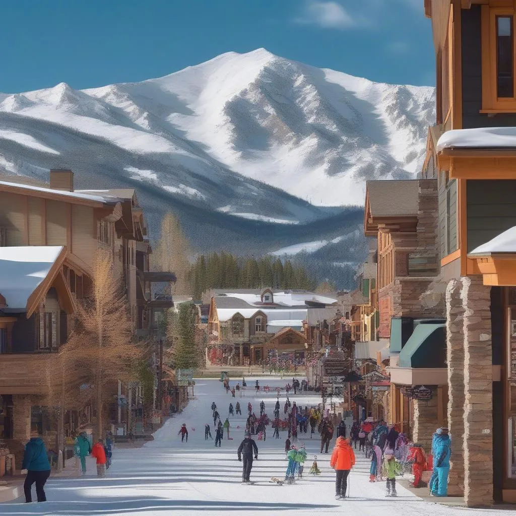 Ski resort in the Colorado mountains