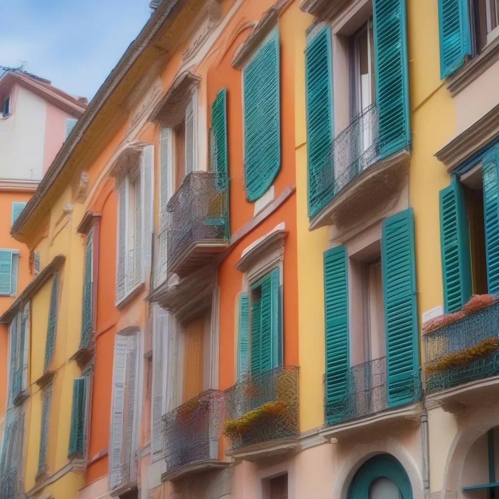 Vieux Nice, France colorful buildings