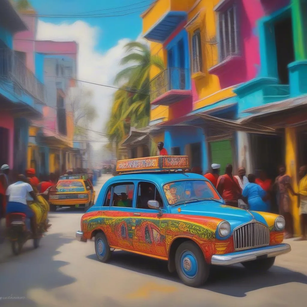 Colorful Haitian Tap-Tap Taxi