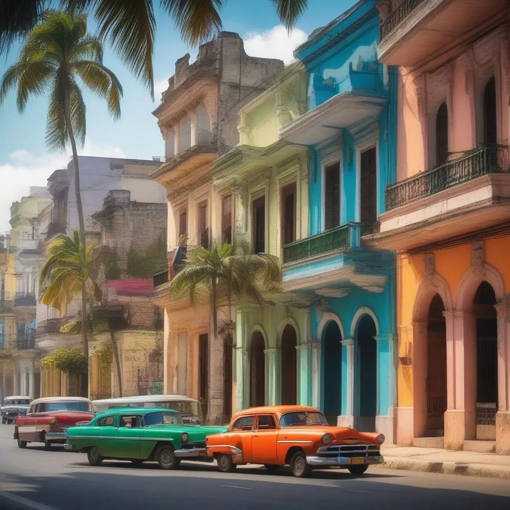 vintage cars on cuban streets