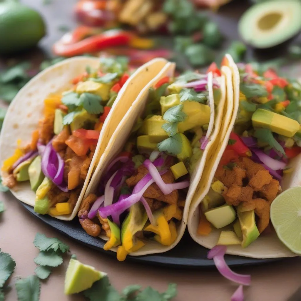 Vegan Tacos with Colorful Fillings